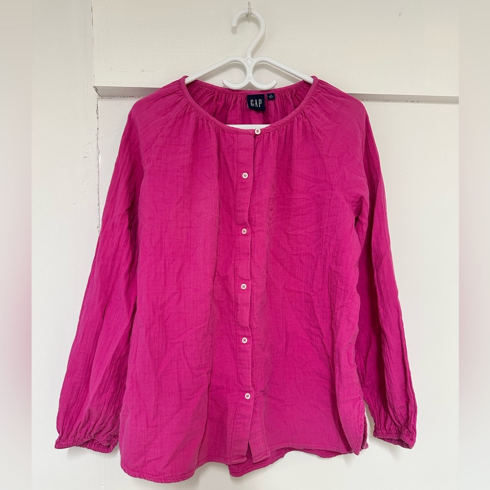 Gap Pink Buttoned Relaxed Blouse